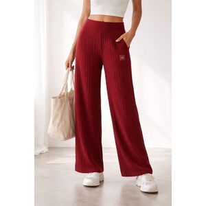 Alo Yoga Ribbed Wide Leg Lounge Pants Burgundy Red Size Small Athleisure